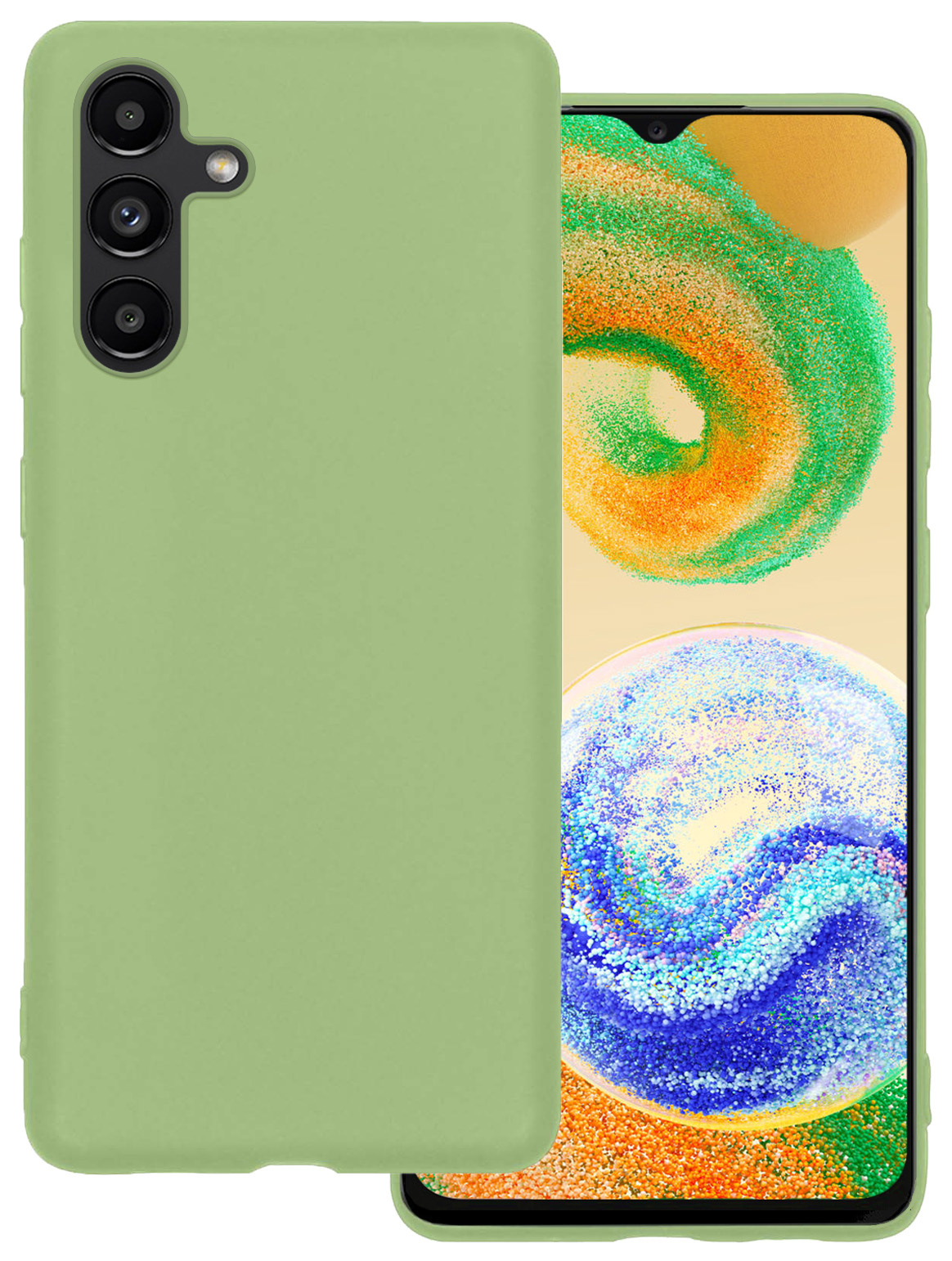 BASEY. Hoes Geschikt voor Samsung A04s Hoesje Siliconen Back Cover Case - Hoesje Geschikt voor Samsung Galaxy A04s Hoes Cover Hoesje - Groen