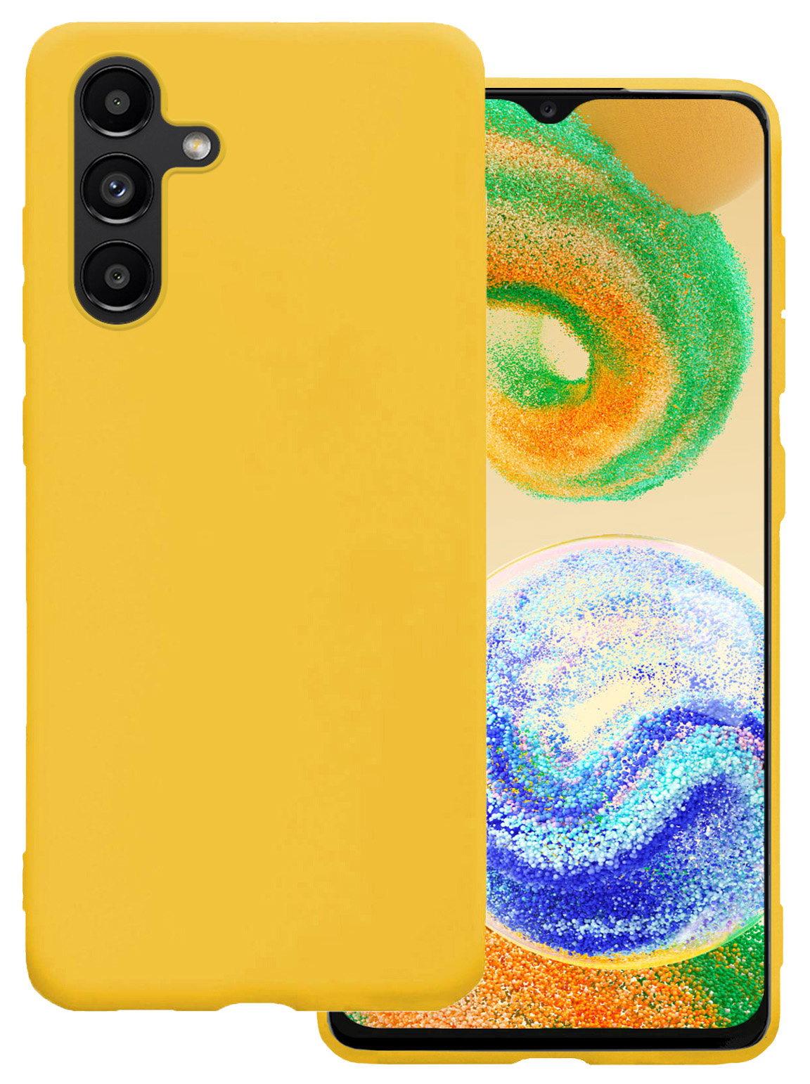 BASEY. Hoes Geschikt voor Samsung A04s Hoesje Siliconen Back Cover Case - Hoesje Geschikt voor Samsung Galaxy A04s Hoes Cover Hoesje - Geel