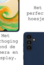 BASEY. Hoes Geschikt voor Samsung A04s Hoesje Siliconen Back Cover Case - Hoesje Geschikt voor Samsung Galaxy A04s Hoes Cover Hoesje - Donkerblauw