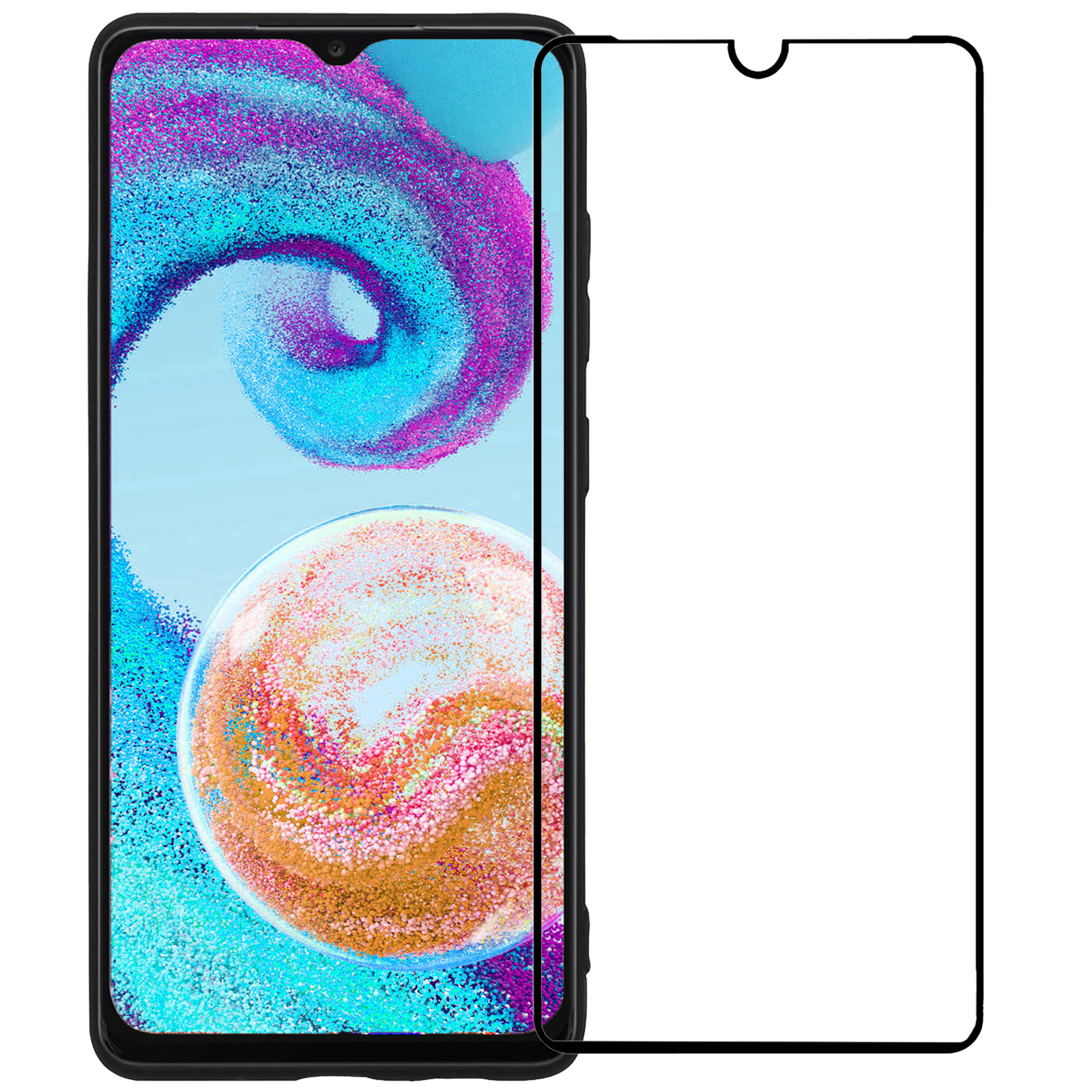Nomfy Screenprotector Geschikt voor Samsung A04s Screenprotector Bescherm Glas - Screenprotector Geschikt voor Samsung Galaxy A04s Screen Protector Tempered Glass Full Screen Full Cover - 3 PACK