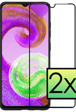 NoXx Screenprotector Geschikt voor Samsung A04s Screenprotector Tempered Glass Gehard Glas Full Cover - 2x