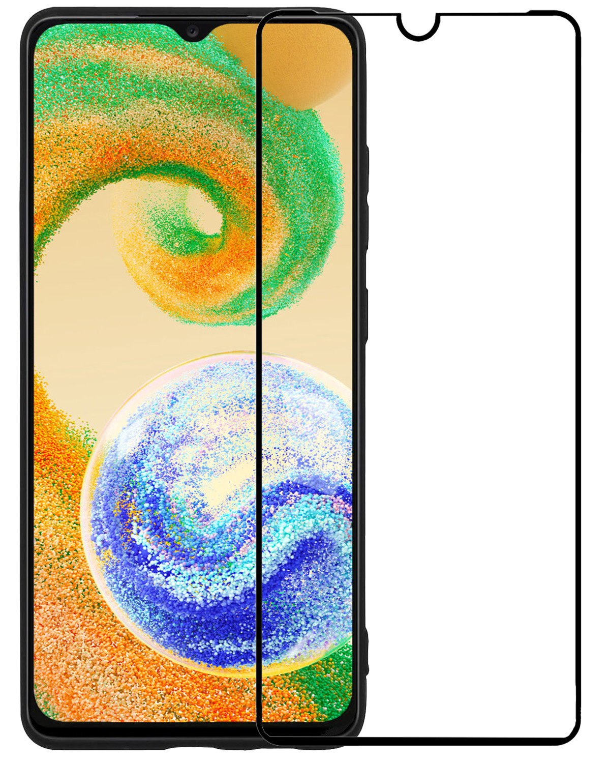 BASEY. Screenprotector Geschikt voor Samsung A04s Screenprotector Beschermglas Full Cover - Screenprotector Geschikt voor Samsung Galaxy A04s Screen Protector Full Cover