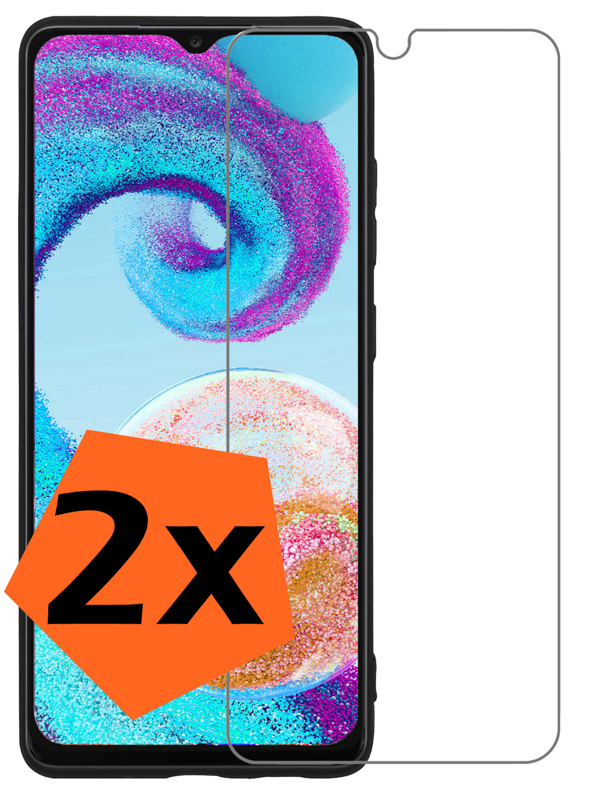 Nomfy Screenprotector Geschikt voor Samsung A04s Screenprotector Bescherm Glas Tempered Glass - Screenprotector Geschikt voor Samsung Galaxy A04s Screen Protector - 2 PACK