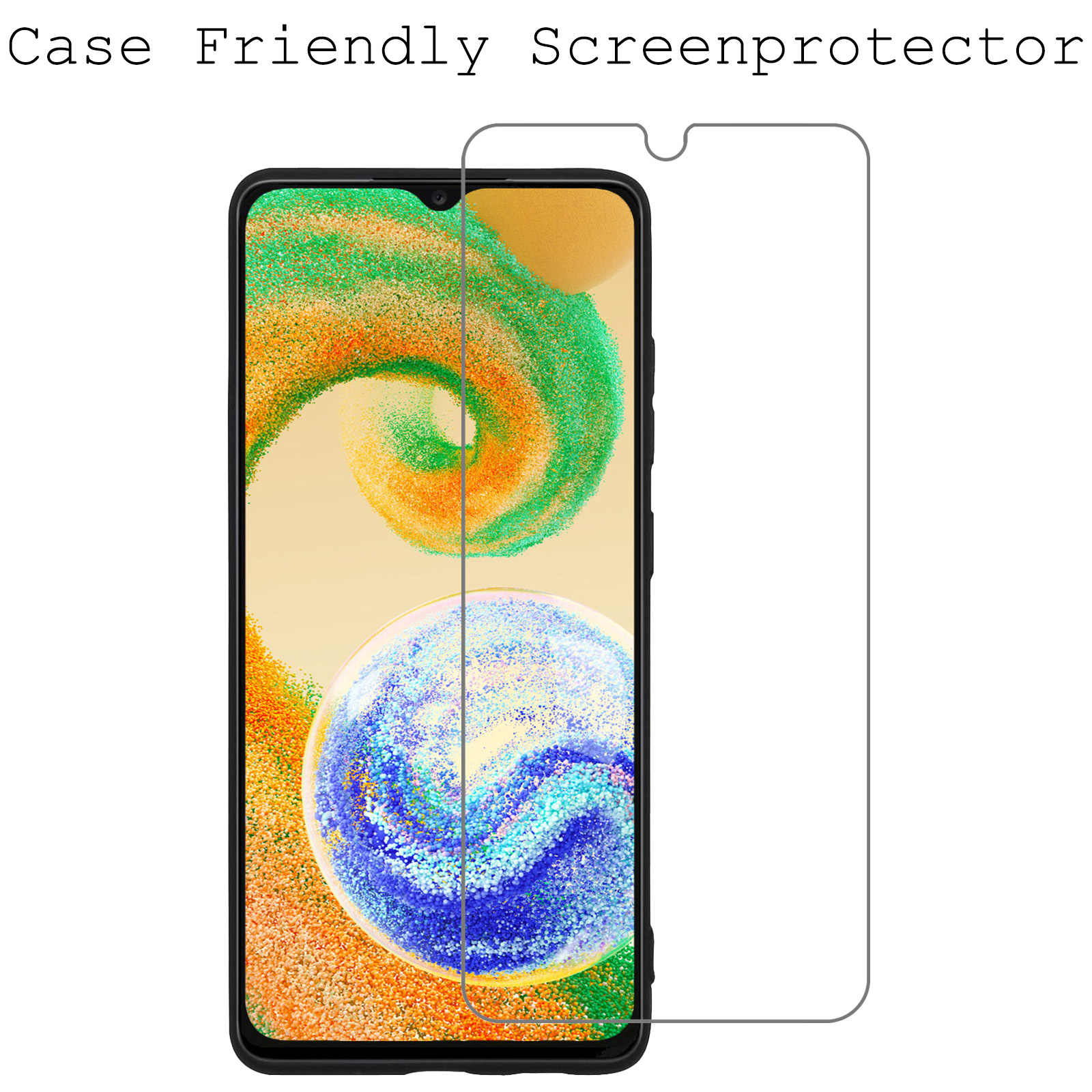 BASEY. Screenprotector Geschikt voor Samsung A04s Screenprotector Tempered Glass - Screenprotector Geschikt voor Samsung Galaxy A04s Beschermglas Screen Protector Glas - 2 Stuks
