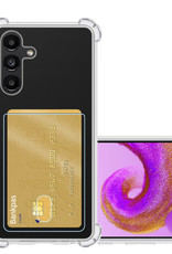 NoXx Hoes Geschikt voor Samsung A04s Hoesje Pasjeshouder Cover Shock Proof Case Siliconen Hoes Met Kaarthouder - Transparant