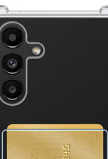 NoXx Hoes Geschikt voor Samsung A04s Hoesje Pasjeshouder Cover Shock Proof Case Siliconen Hoes Met Kaarthouder - Transparant