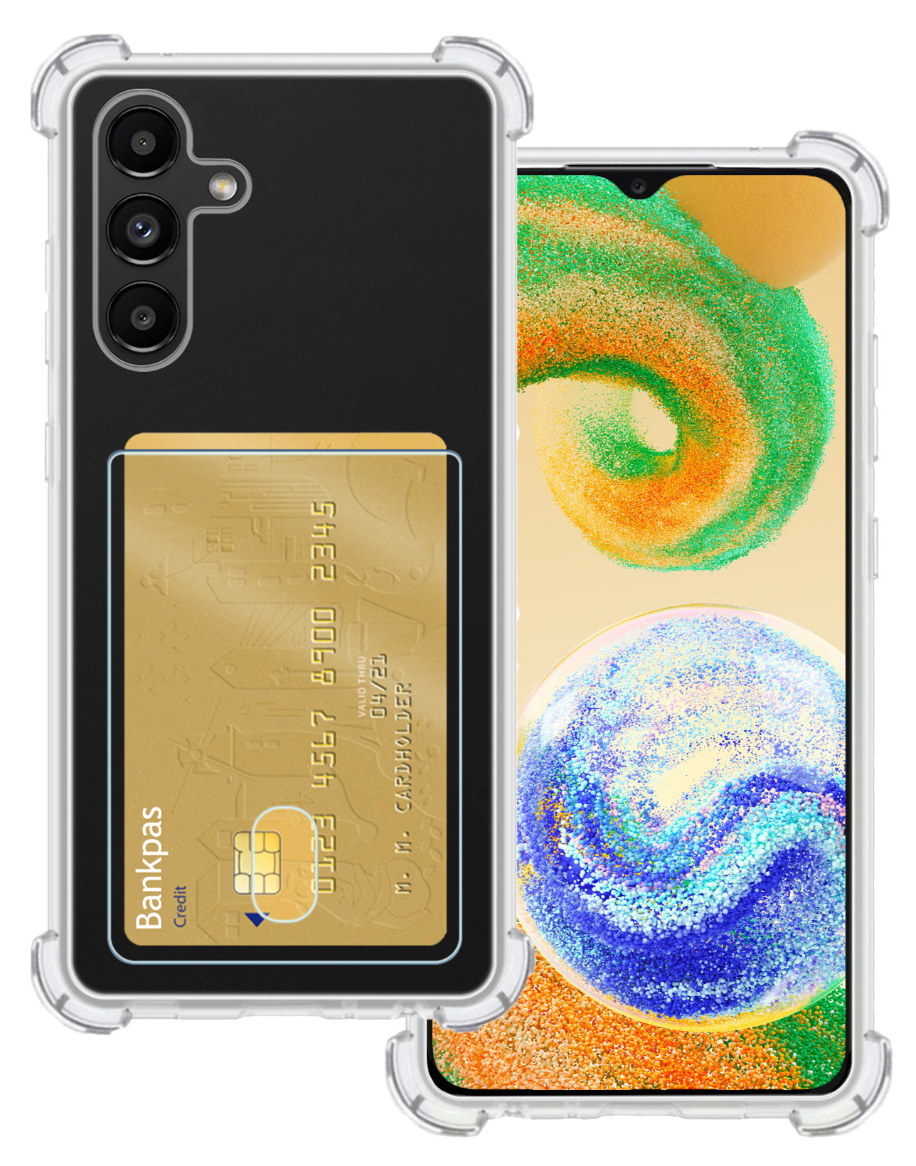 BASEY. Hoes Geschikt voor Samsung A04s Hoesje Shock Proof Case Hoes - Hoesje Geschikt voor Samsung Galaxy A04s Hoes Cover Shockproof - Transparant