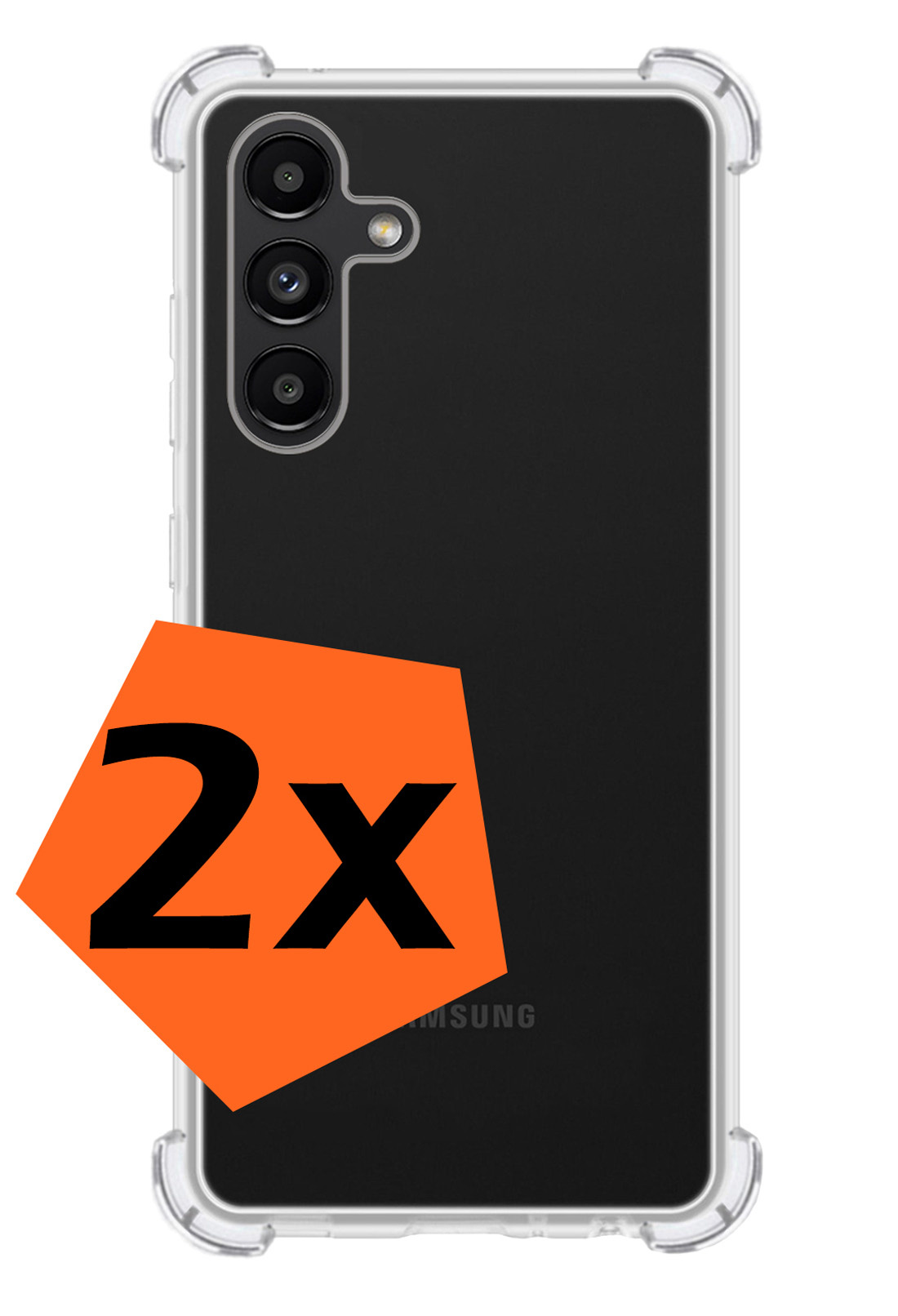 Nomfy Hoesje Geschikt voor Samsung A04s Hoesje Shock Proof Cover Case Shockproof - Hoes Geschikt voor Samsung Galaxy A04s Hoes Siliconen Back Case - Transparant - 2 PACK