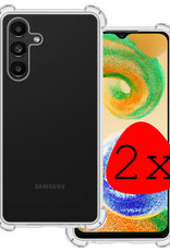 BASEY. Hoes Geschikt voor Samsung A04s Hoesje Shock Proof Case Hoes Siliconen - Hoesje Geschikt voor Samsung Galaxy A04s Hoes Cover Shockproof - Transparant - 2 Stuks