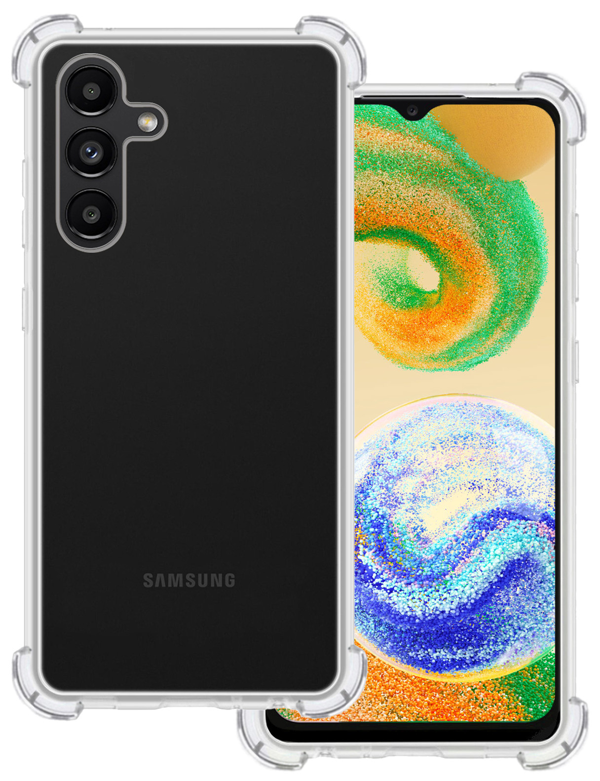 BASEY. Hoes Geschikt voor Samsung A04s Hoesje Shock Proof Case Hoes Siliconen - Hoesje Geschikt voor Samsung Galaxy A04s Hoes Cover Shockproof - Transparant