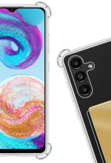 Nomfy Hoesje Geschikt voor Samsung A04s Hoesje Pasjeshouder Shockproof Pas Houder Met 2x Screenprotector - Hoesje Geschikt voor Samsung Galaxy A04s Hoes Met Kaarthouder - Transparant