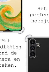 BASEY. Hoes Geschikt voor Samsung A04s Hoesje Shock Proof Case Hoes Siliconen Met Screenprotector - Hoesje Geschikt voor Samsung Galaxy A04s Hoes Cover Shockproof - Transparant