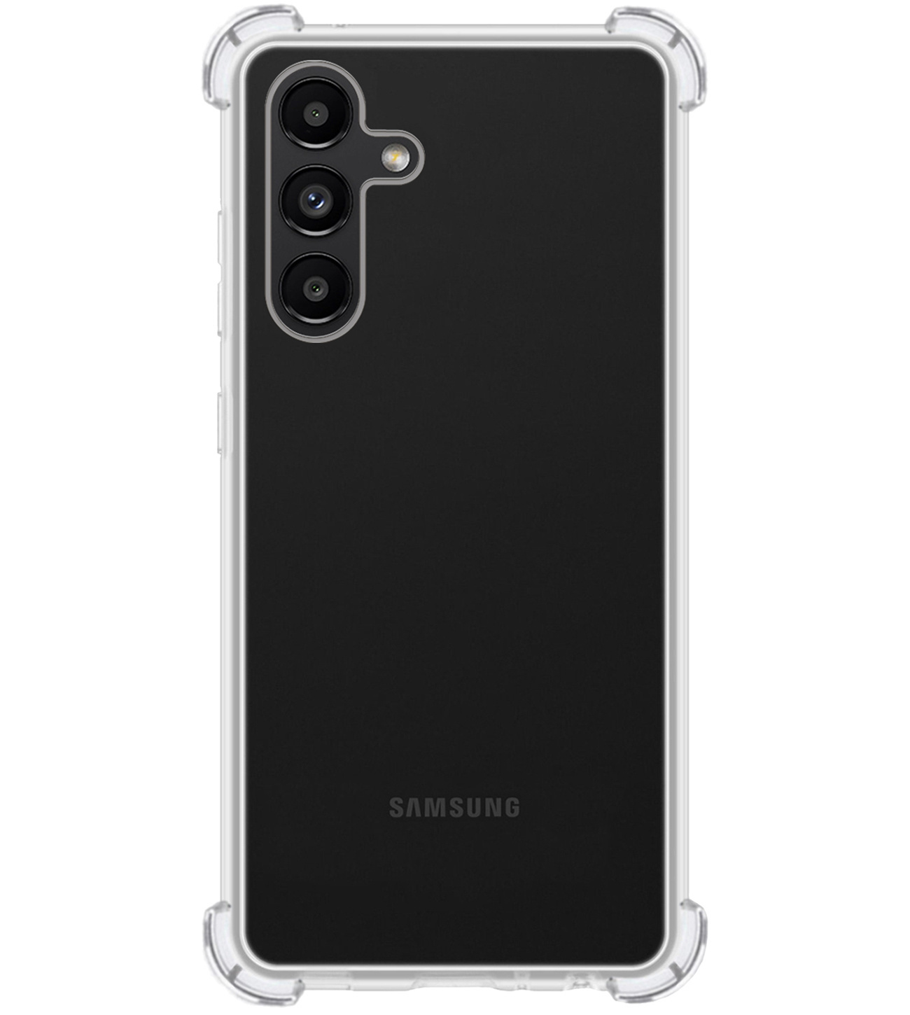 BASEY. Hoes Geschikt voor Samsung A04s Hoesje Shock Proof Case Hoes Siliconen Met Screenprotector - Hoesje Geschikt voor Samsung Galaxy A04s Hoes Cover Shockproof - Transparant