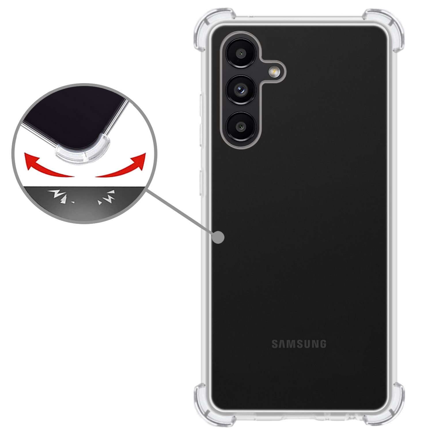 Nomfy Hoesje Geschikt voor Samsung A04s Hoesje Shock Proof Cover Case Shockproof Met Screenprotector - Hoes Geschikt voor Samsung Galaxy A04s Hoes Siliconen Back Case - Transparant
