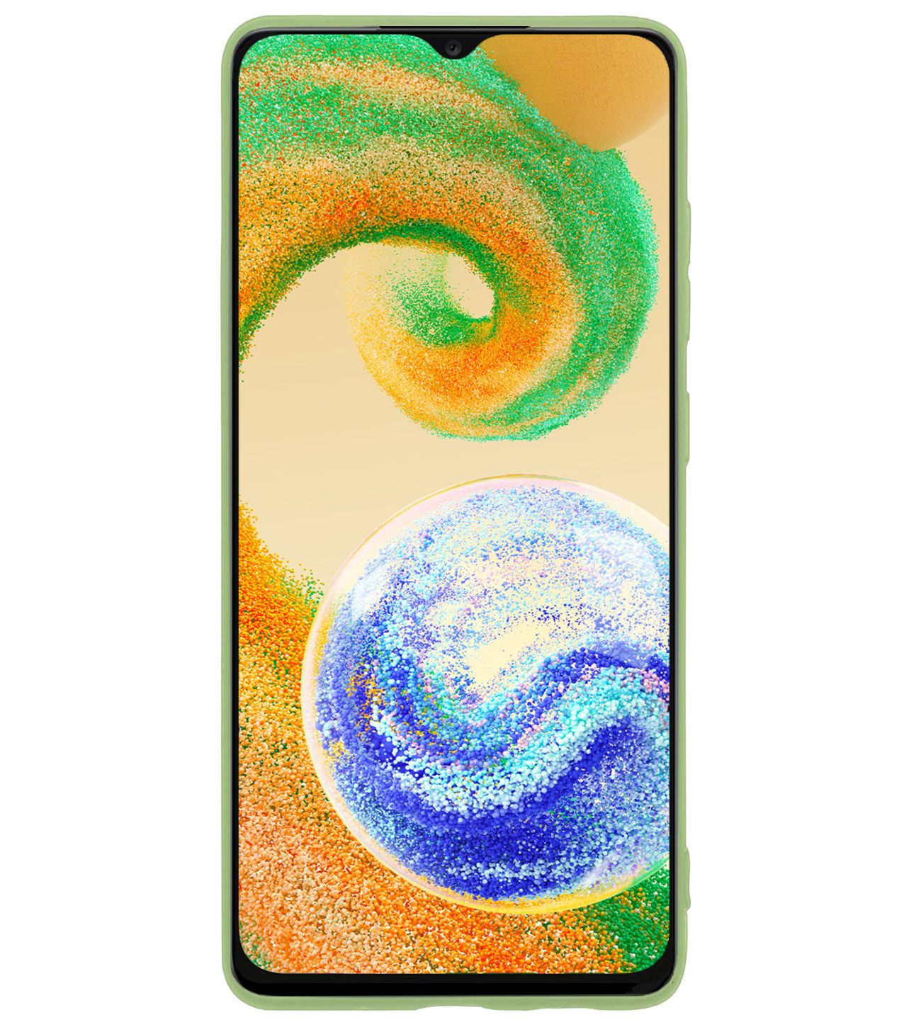 BASEY. Hoes Geschikt voor Samsung A04s Hoesje Siliconen Back Cover Case Met Screenprotector - Hoesje Geschikt voor Samsung Galaxy A04s Hoes Cover Hoesje - Groen