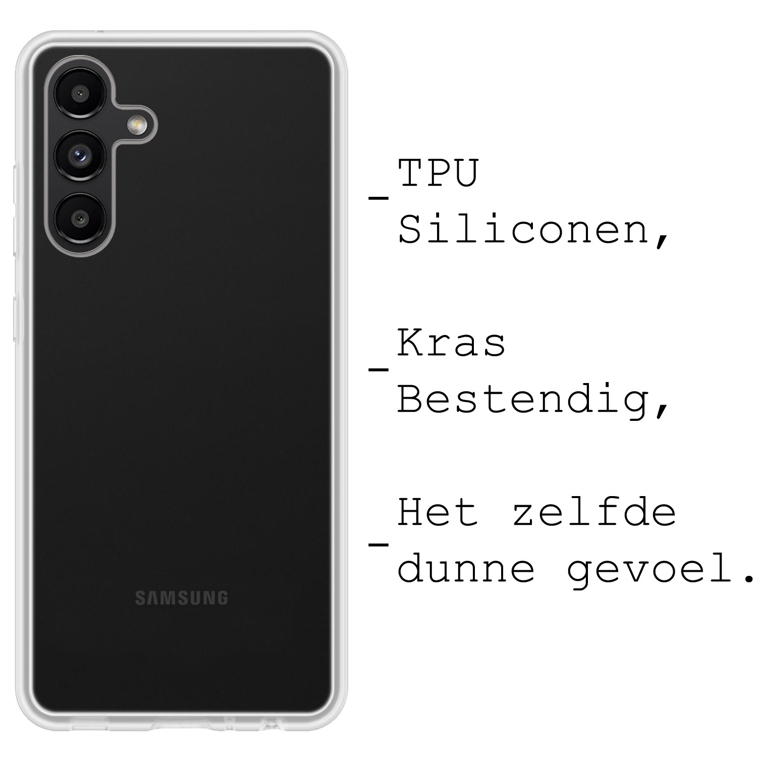 BASEY. Hoes Geschikt voor Samsung A04s Hoesje Siliconen Back Cover Case Met Screenprotector - Hoesje Geschikt voor Samsung Galaxy A04s Hoes Cover Hoesje - Transparant