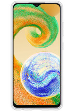 BASEY. Hoes Geschikt voor Samsung A04s Hoesje Siliconen Back Cover Case Met Screenprotector - Hoesje Geschikt voor Samsung Galaxy A04s Hoes Cover Hoesje - Transparant