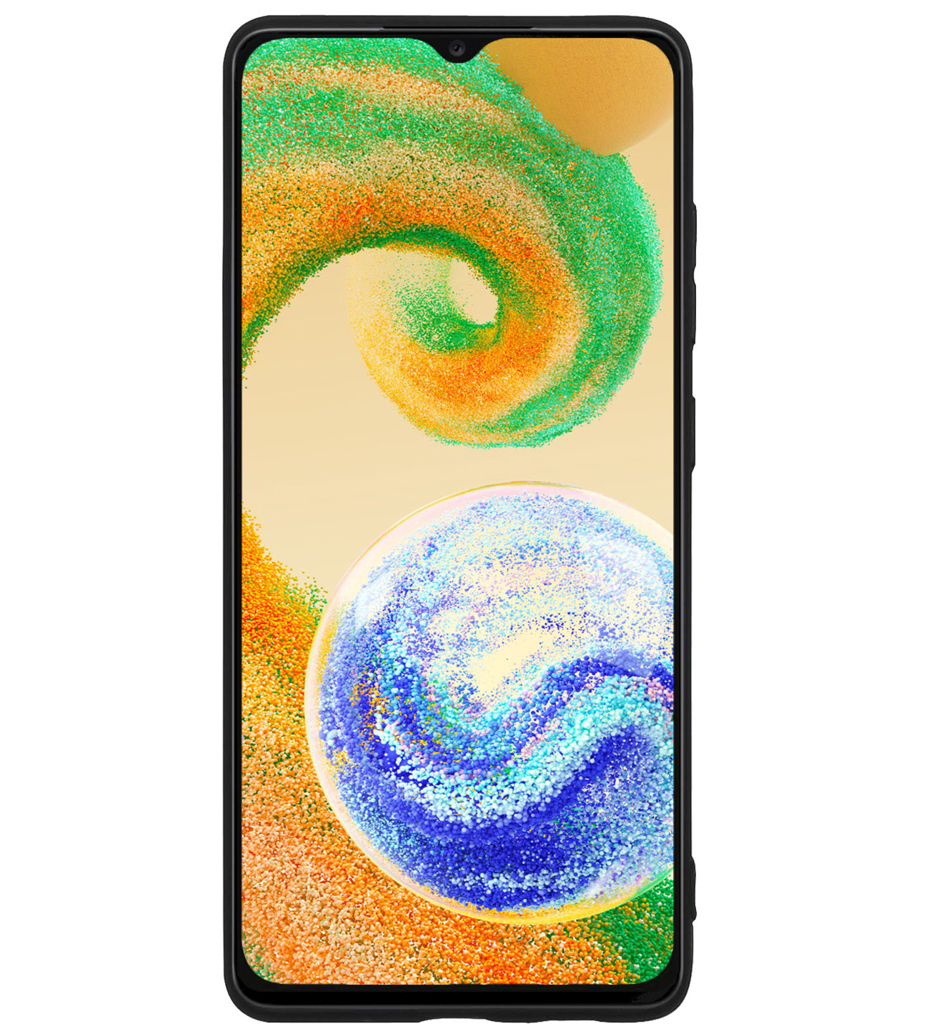 BASEY. Hoes Geschikt voor Samsung A04s Hoesje Siliconen Back Cover Case Met Screenprotector - Hoesje Geschikt voor Samsung Galaxy A04s Hoes Cover Hoesje - Zwart