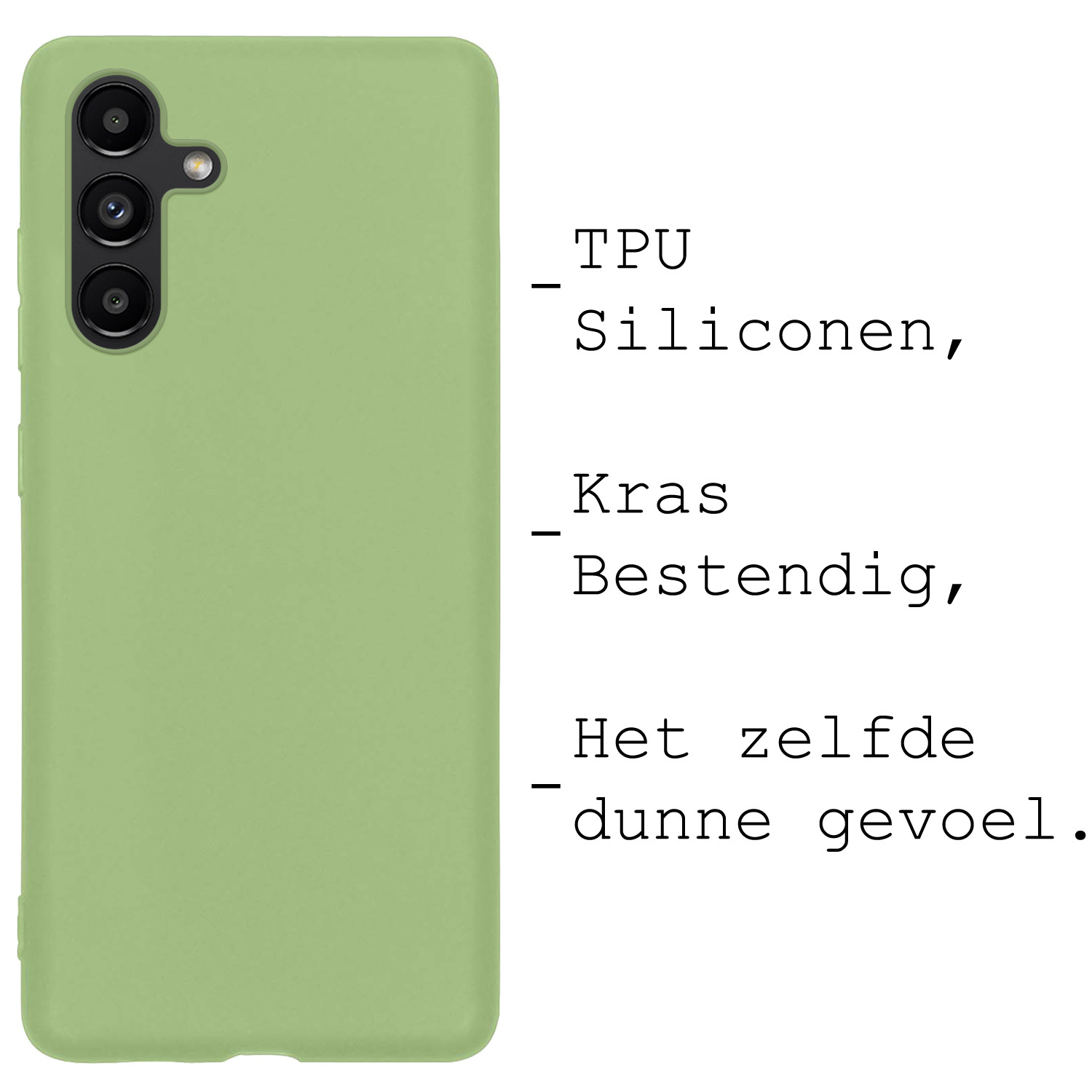 BASEY. Hoes Geschikt voor Samsung A04s Hoesje Siliconen Back Cover Case Met 2x Screenprotector - Hoesje Geschikt voor Samsung Galaxy A04s Hoes Cover Hoesje - Groen