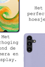 BASEY. Hoes Geschikt voor Samsung A04s Hoesje Siliconen Back Cover Case Met 2x Screenprotector - Hoesje Geschikt voor Samsung Galaxy A04s Hoes Cover Hoesje - Lila