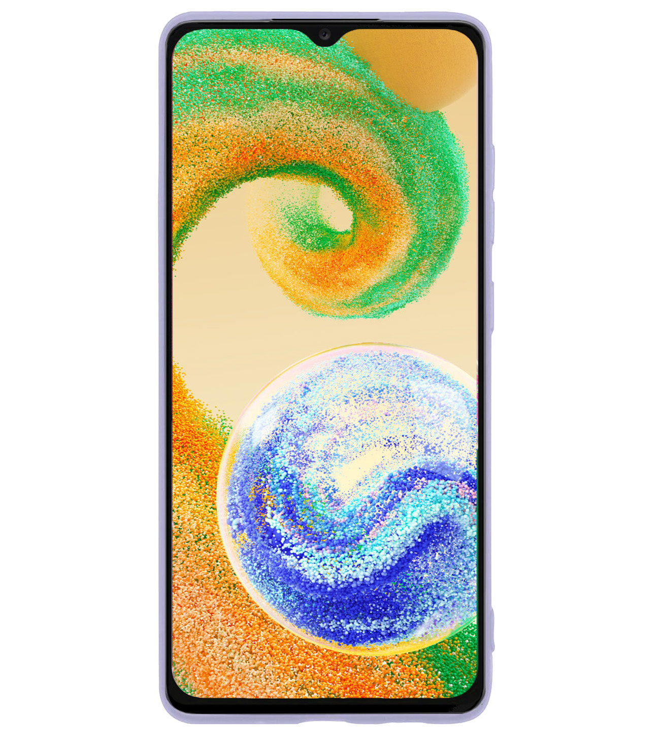 BASEY. Hoes Geschikt voor Samsung A04s Hoesje Siliconen Back Cover Case Met 2x Screenprotector - Hoesje Geschikt voor Samsung Galaxy A04s Hoes Cover Hoesje - Lila