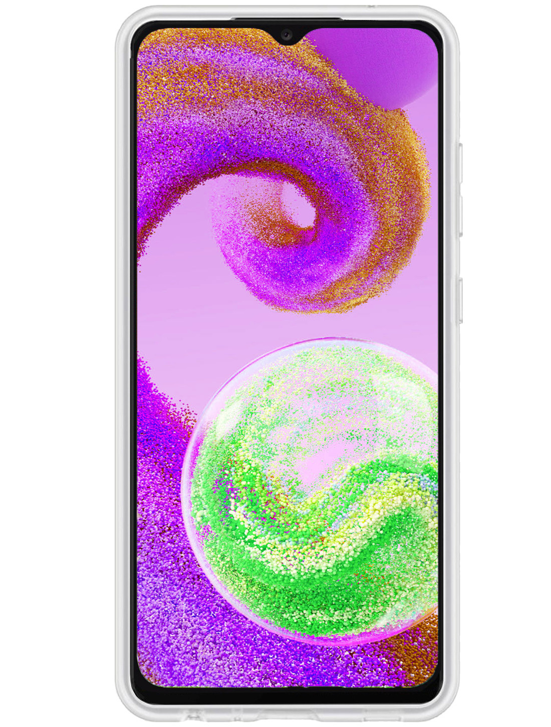 NoXx Hoes Geschikt voor Samsung A04s Hoesje Cover Siliconen Back Case Hoes Met Screenprotector - Transparant