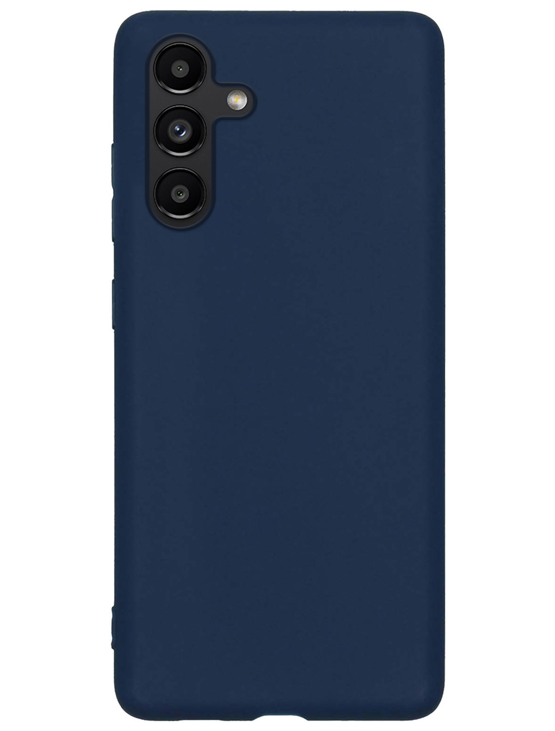 NoXx Hoes Geschikt voor Samsung A04s Hoesje Cover Siliconen Back Case Hoes Met 2x Screenprotector - Donkerblauw