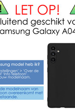 NoXx Samsung Galaxy A04s Hoesje Back Cover Siliconen Case Hoes Met 2x Screenprotector - Lila