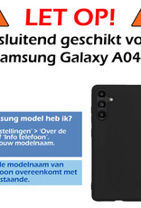 Nomfy Hoesje Geschikt voor Samsung A04s Hoesje Siliconen Cover Case Met Screenprotector - Hoes Geschikt voor Samsung Galaxy A04s Hoes Back Case - Donkerblauw
