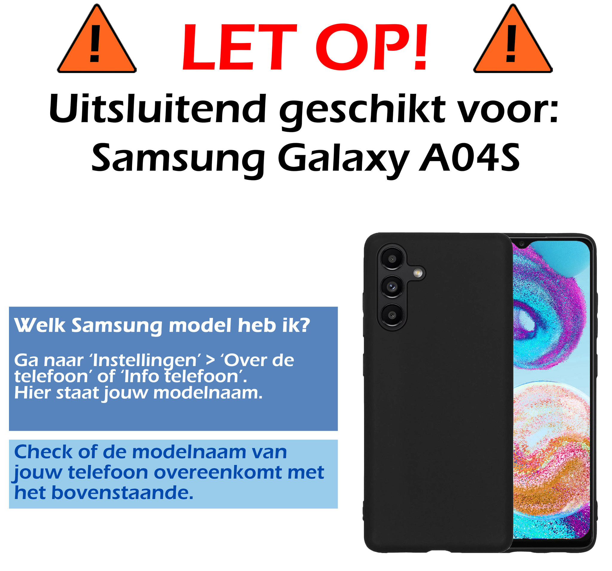 Nomfy Hoesje Geschikt voor Samsung A04s Hoesje Siliconen Cover Case Met Screenprotector - Hoes Geschikt voor Samsung Galaxy A04s Hoes Back Case - Donkerblauw