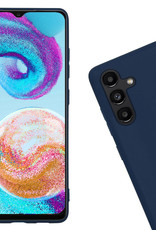 Nomfy Hoesje Geschikt voor Samsung A04s Hoesje Siliconen Cover Case Met Screenprotector - Hoes Geschikt voor Samsung Galaxy A04s Hoes Back Case - Donkerblauw