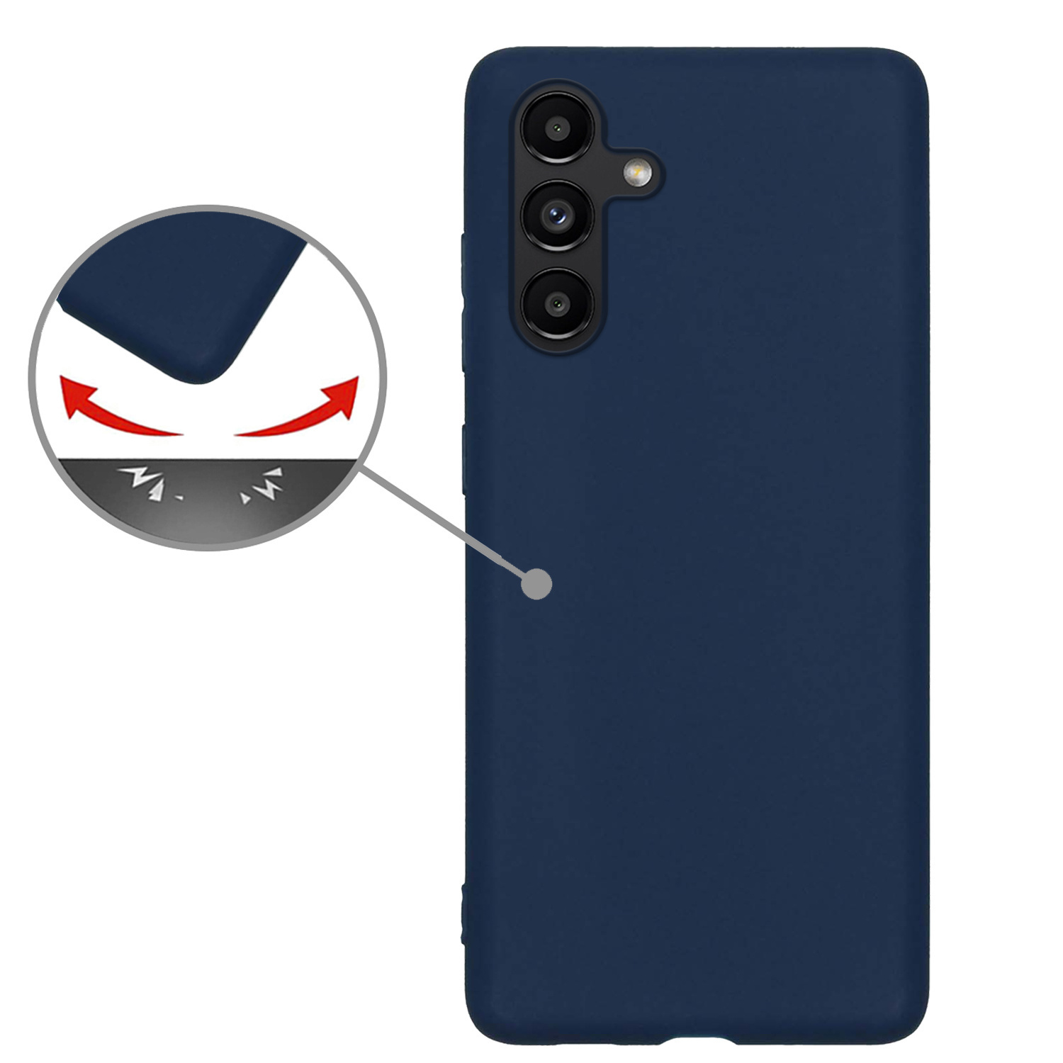 Nomfy Hoesje Geschikt voor Samsung A04s Hoesje Siliconen Cover Case Met Screenprotector - Hoes Geschikt voor Samsung Galaxy A04s Hoes Back Case - Donkerblauw
