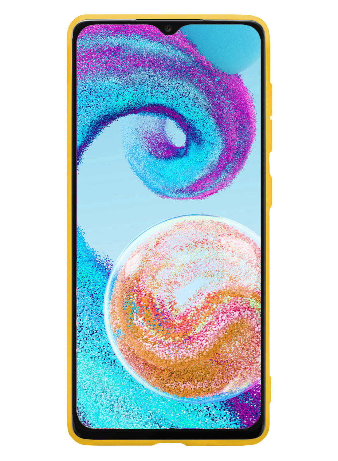 Nomfy Samsung A04s Hoesje Siliconen Case Back Cover Met Screenprotector - Samsung Galaxy A04s Hoes Cover Silicone - Geel