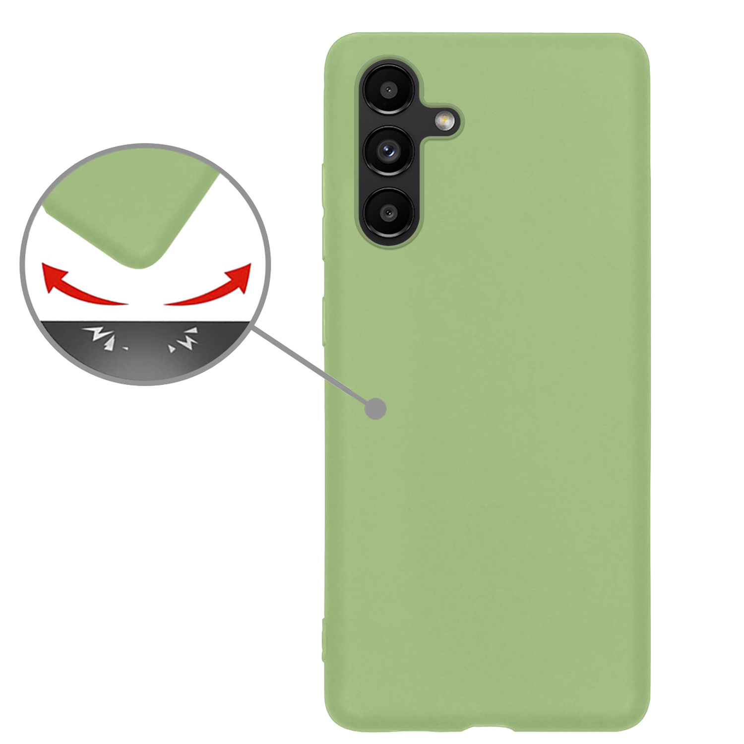 Nomfy Samsung A04s Hoesje Siliconen Case Back Cover Met Screenprotector - Samsung Galaxy A04s Hoes Cover Silicone - Groen