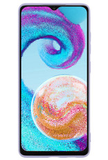 Nomfy Samsung A04s Hoesje Siliconen Case Back Cover Met Screenprotector - Samsung Galaxy A04s Hoes Cover Silicone - Lila