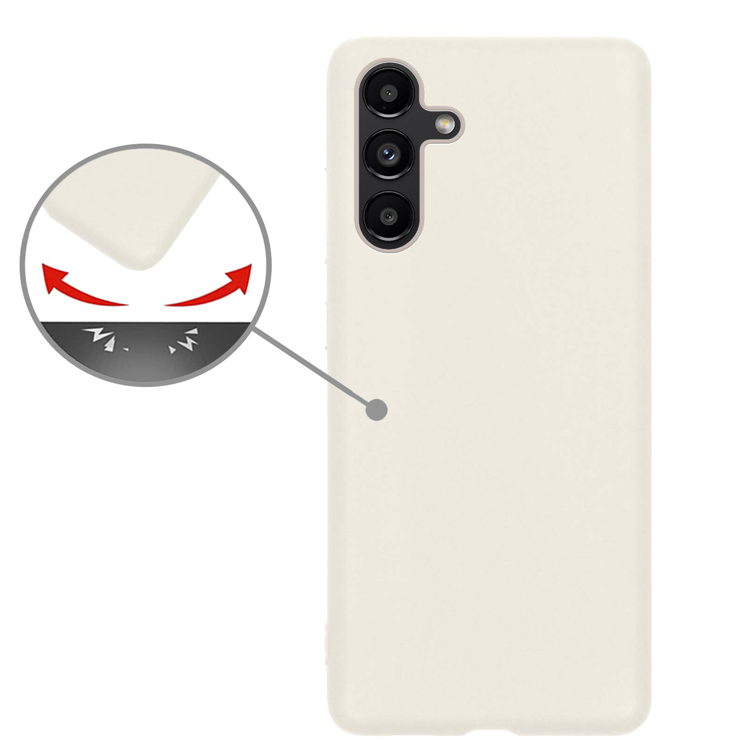 Nomfy Hoesje Geschikt voor Samsung A04s Hoesje Siliconen Cover Case Met Screenprotector - Hoes Geschikt voor Samsung Galaxy A04s Hoes Back Case - Wit