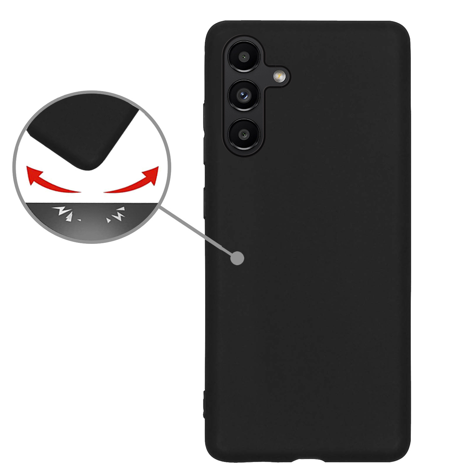 Nomfy Samsung A04s Hoesje Siliconen Case Back Cover Met Screenprotector - Samsung Galaxy A04s Hoes Cover Silicone - Zwart