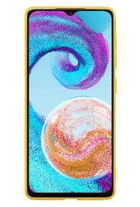 Nomfy Hoesje Geschikt voor Samsung A04s Hoesje Siliconen Cover Case Met 2x Screenprotector - Hoes Geschikt voor Samsung Galaxy A04s Hoes Back Case - Geel