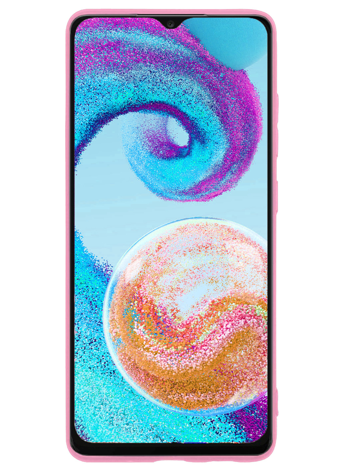Nomfy Samsung A04s Hoesje Siliconen Case Back Cover Met 2x Screenprotector - Samsung Galaxy A04s Hoes Cover Silicone - Licht Roze