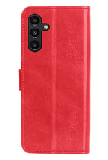 NoXx Hoes Geschikt voor Samsung A04s Hoesje Book Case Hoes Flip Cover Wallet Bookcase Met Screenprotector - Rood