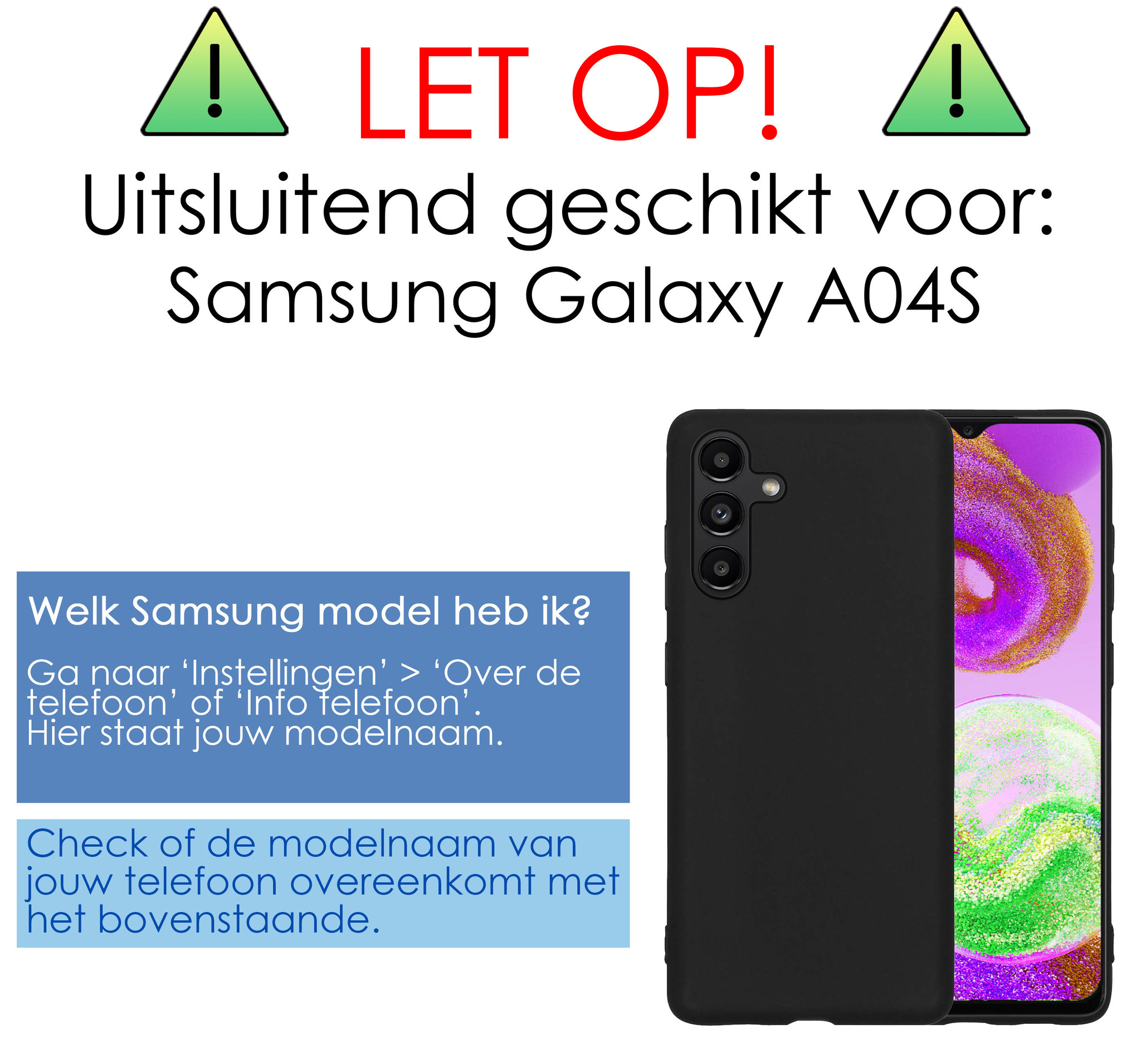 NoXx Samsung Galaxy A04s Hoesje Book Case Hoes Flip Cover Bookcase Met Screenprotector - Zwart
