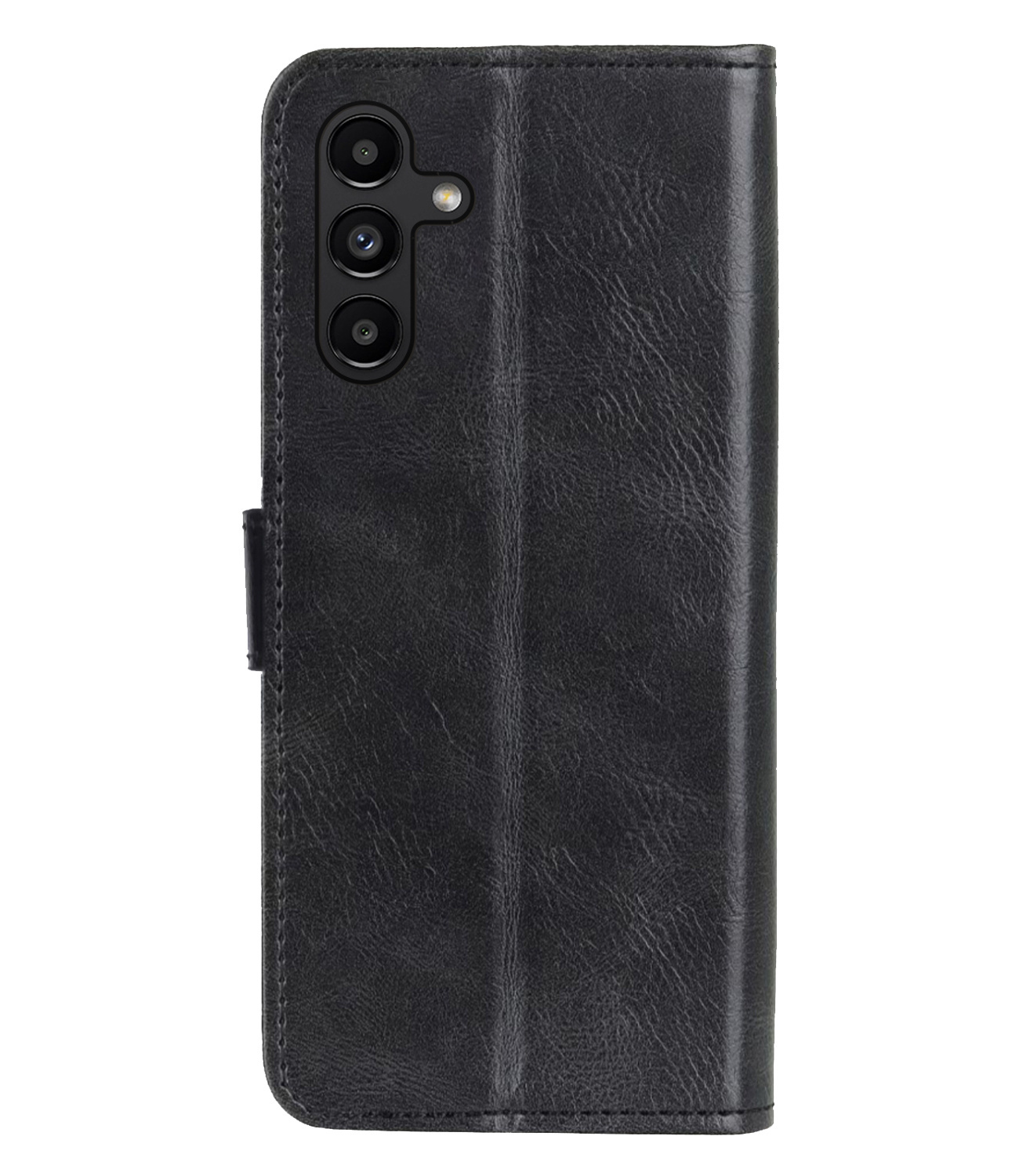 NoXx Hoes Geschikt voor Samsung A04s Hoesje Book Case Hoes Flip Cover Wallet Bookcase Met Screenprotector - Zwart