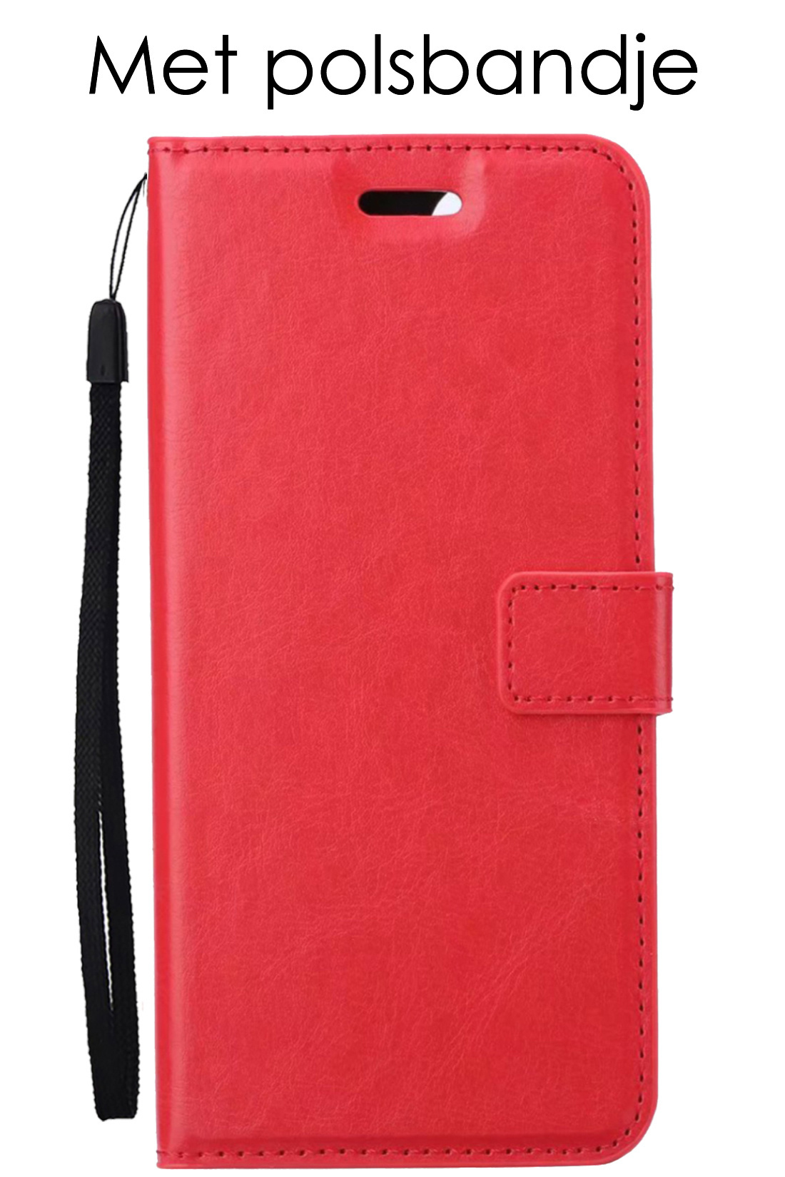 NoXx Hoes Geschikt voor Samsung A04s Hoesje Book Case Hoes Flip Cover Wallet Bookcase Met 2x Screenprotector - Rood