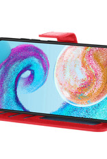 Nomfy Hoesje Geschikt voor Samsung A04s Hoes Bookcase Flipcase Book Cover Met Screenprotector - Hoes Geschikt voor Samsung Galaxy A04s Hoesje Book Case - Rood
