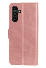 Nomfy Samsung A04s Hoes Bookcase Flipcase Book Cover Met 2x Screenprotector - Samsung Galaxy A04s Hoesje Book Case - Rose Goud