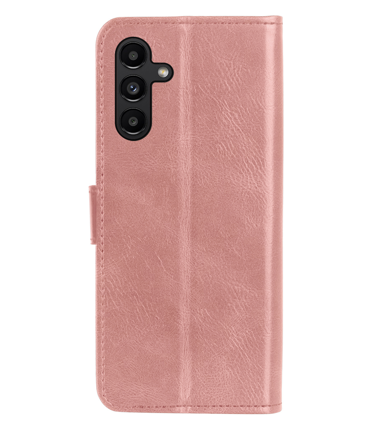 Nomfy Hoesje Geschikt voor Samsung A04s Hoes Bookcase Flipcase Book Cover Met 2x Screenprotector - Hoes Geschikt voor Samsung Galaxy A04s Hoesje Book Case - Rosé goud