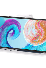 Nomfy Hoesje Geschikt voor Samsung A04s Hoes Bookcase Flipcase Book Cover Met 2x Screenprotector - Hoes Geschikt voor Samsung Galaxy A04s Hoesje Book Case - Wit