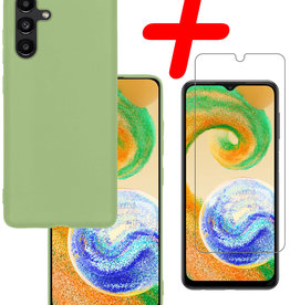 BASEY. BASEY. Samsung Galaxy A04s Hoesje Siliconen Met Screenprotector - Groen