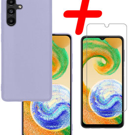 BASEY. BASEY. Samsung Galaxy A04s Hoesje Siliconen Met Screenprotector - Lila