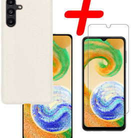 BASEY. BASEY. Samsung Galaxy A04s Hoesje Siliconen Met Screenprotector - Wit
